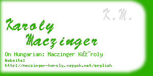 karoly maczinger business card